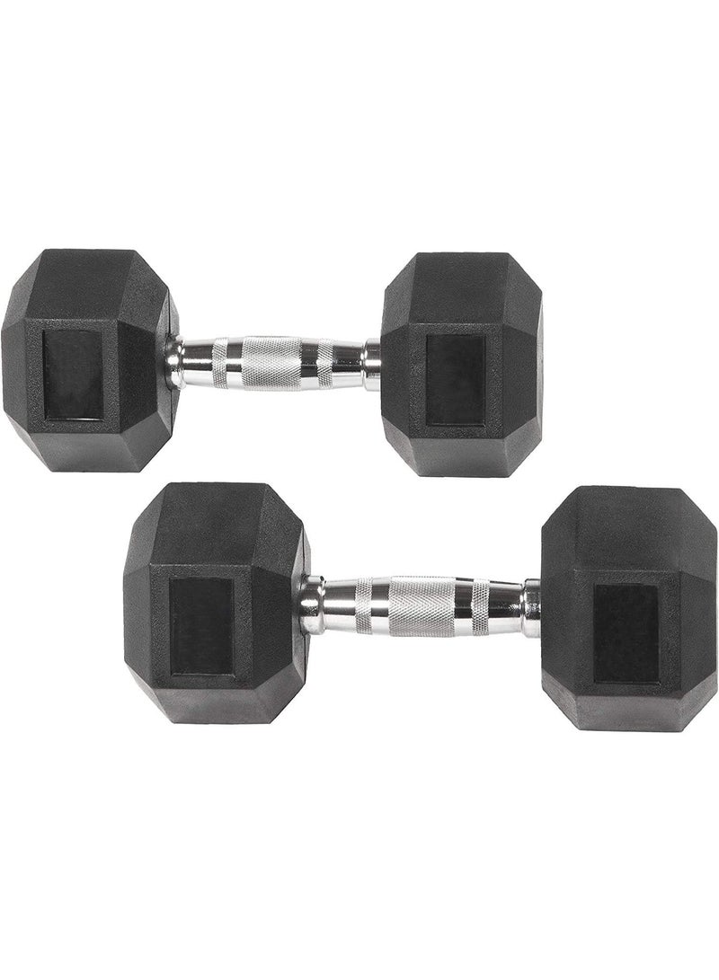 Dumbbells, Hexa Dumbbells, Rubber Dumbbell Set, Hex Dumbbell Heavy Weights Barbell Matal Handles for Strength Training Home Gym Exercise Equipment (Pack of 2) (5 Kg Pair (10Kg)), Black - Image 2